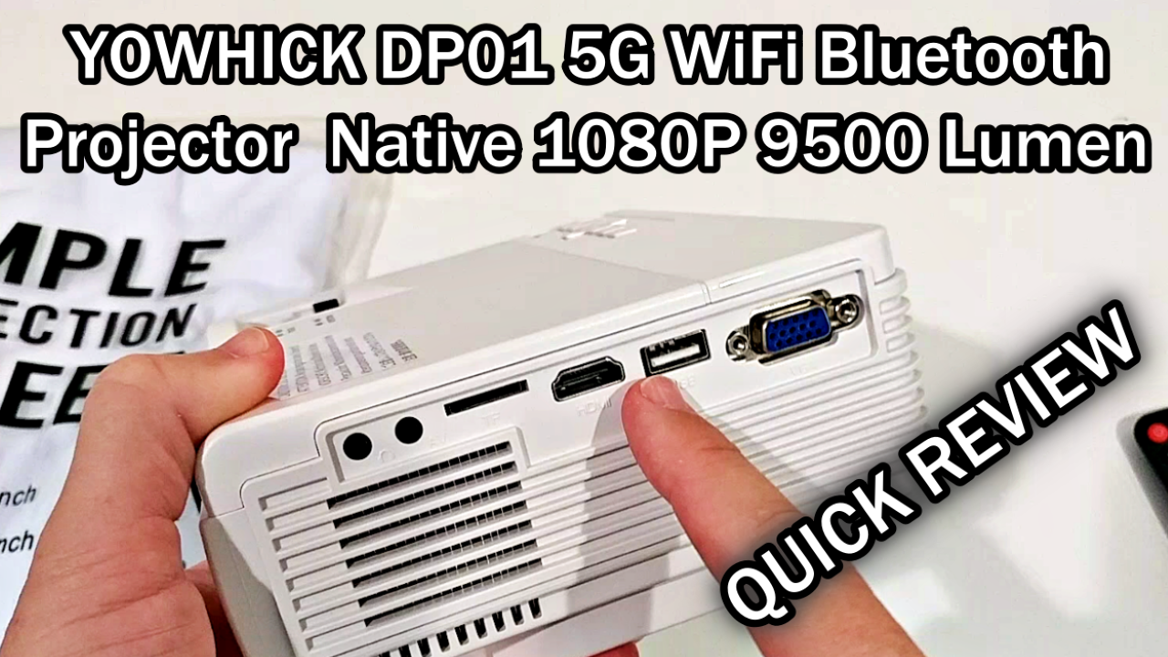 Watch YOWHICK DP01 5G WiFi Bluetooth Projector Native 1080P 9500